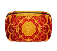 Borsa da toilette da viaggio,piccola borsa per il trucco,Mandala etnico del fiore dell'annata,borsa per il trucco da donna