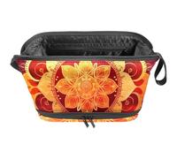 Borsa da toilette da viaggio,piccola borsa per il trucco,Mandala etnico del fiore dell'annata,borsa per il trucco da donna