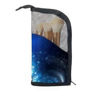 Borsa da toilette da viaggio,piccola borsa per il trucco,natale albero magico blu,borsa per il trucco da donna