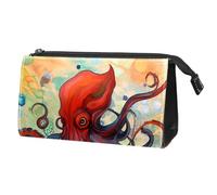 Borsa da toilette da viaggio,piccola borsa per il trucco,Pesce diavolo dell'oceano dell'acquerello,borsa per il trucco da donna