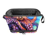 Borsa da toilette da viaggio,piccola borsa per il trucco,Pesce diavolo negli oceani stampato,borsa per il trucco da donna