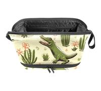 Borsa da toilette da viaggio,piccola borsa per il trucco,pianta verde coccodrillo,borsa per il trucco da donna