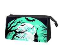 Borsa da toilette da viaggio,piccola borsa per il trucco,Pipistrello luna piena spaventoso,borsa per il trucco da donna