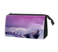 Borsa da toilette da viaggio,piccola borsa per il trucco,salto della balena dell'oceano della nuvola,borsa per il trucco da donna