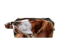 Borsa da toilette da viaggio,piccola borsa per il trucco,Simpatico cane cavalier king charles spaniel,borsa per il trucco da donna