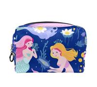 Borsa da toilette da viaggio,piccola borsa per il trucco,Sirene carine Oceano colorato,borsa per il trucco da donna