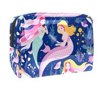 Borsa da toilette da viaggio,piccola borsa per il trucco,Sirene carine Oceano colorato,borsa per il trucco da donna