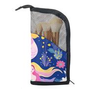 Borsa da toilette da viaggio,piccola borsa per il trucco,Sirene carine Oceano colorato,borsa per il trucco da donna