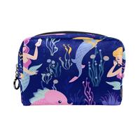 Borsa da toilette da viaggio,piccola borsa per il trucco,Sirene carine Oceano colorato,borsa per il trucco da donna