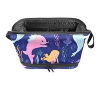 Borsa da toilette da viaggio,piccola borsa per il trucco,Sirene carine Oceano colorato,borsa per il trucco da donna
