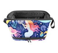 Borsa da toilette da viaggio,piccola borsa per il trucco,Sirene carine Oceano colorato,borsa per il trucco da donna