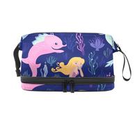 Borsa da toilette da viaggio,piccola borsa per il trucco,Sirene carine Oceano colorato,borsa per il trucco da donna