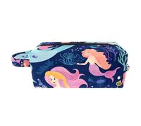 Borsa da toilette da viaggio,piccola borsa per il trucco,Sirene carine Oceano colorato,borsa per il trucco da donna