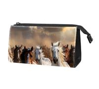 Borsa da toilette da viaggio,piccola borsa per il trucco,steppa del deserto del cavallo da corsa,borsa per il trucco da donna