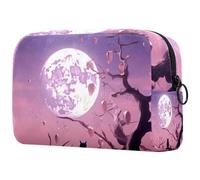 Borsa da toilette da viaggio,piccola borsa per il trucco,strega del nottambulo della luna piena,borsa per il trucco da donna