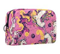 Borsa da toilette da viaggio,piccola borsa per il trucco,Unicorni Nuvole Arcobaleno amore,borsa per il trucco da donna