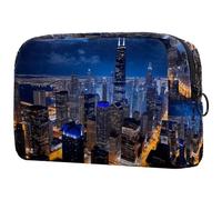 Borsa da toilette da viaggio,piccola borsa per il trucco,Visualizza il cielo della torre di architettura,borsa per il trucco da donna