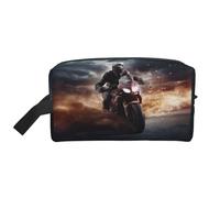 Borsa da toilette da viaggio portatile di grande capacità con motivo arabo indiano a quadri (modelli di stampa), borsa impermeabile per trucchi per uomini e donne, per viaggi d'affari, fitness, bagno