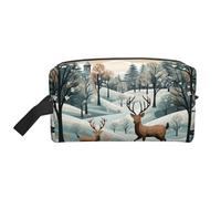 Borsa da toilette da viaggio portatile di grande capacità con motivo arabo indiano a quadri (modelli di stampa), borsa impermeabile per trucchi per uomini e donne, per viaggi d'affari, fitness, bagno