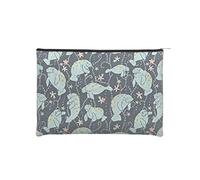 Borsa da toilette da viaggio portatile in carta riutilizzabile con leopardo carino, Animali del manatee, Taglia unica