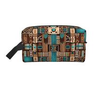 Borsa da toilette da viaggio portatile in stile bohémien messicano, di grande capacità, impermeabile, per uomini e donne, per viaggi d'affari, fitness, bagno, conservazione quotidiana, Arte popolare