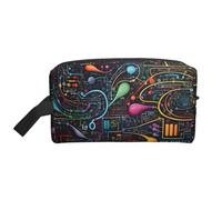 Borsa da toilette da viaggio portatile in stile bohémien messicano, di grande capacità, impermeabile, per uomini e donne, per viaggi d'affari, fitness, bagno, conservazione quotidiana, Matematica e