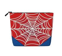 Borsa da toilette da viaggio Red Spider Web per ragazzi - Piccola e graziosa borsa per il trucco resistente all'acqua per bambini e donne - Borsa portaoggetti pieghevole per cosmetici, accessori da to