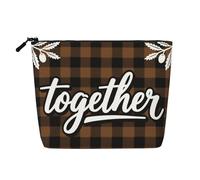 Borsa da toilette da viaggio Together per donna - Piccola e graziosa borsa per il trucco resistente all'acqua per ragazze e bambini - Borsa pieghevole per cosmetici, pennelli, strumenti, accessori per