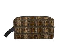 Borsa da toilette da viaggio unisex con stampa di geroglifici dell'antico Egitto di grande capacità, borsa per cosmetici portatile per riporre tutti i giorni