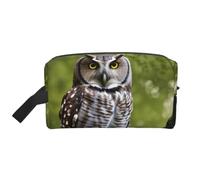 Borsa da toilette da viaggio unisex con stampa di rami di albero con gufo