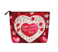 Borsa da toilette da viaggio versatile Happy Valentine's Day, perfetta per l'uso quotidiano e viaggi di lavoro, Nero , Taglia unica, Beauty case