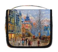 Borsa da toilette da viaggio vintage con paesaggio stradale per donne, uomini, bambini, ragazzi e ragazze, borsa da bagno da appendere per articoli da toeletta cosmetici organizer per trucco, Colore,
