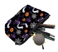 Borsa da toilette di Halloween, borsa per cosmetici impermeabile - Custodia per trucco stampata | Borsa cosmetica portatile Spider Web Ghost Pumpkin Castle per bambini, adolescenti e adulti