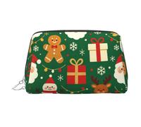 Borsa da toilette di viaggio della borsa di trucco degli elementi di Natale | Design a stampa completa con imbottitura interna in spugna e 3 tasche antiscivolo, mantiene i cosmetici ordinatamente