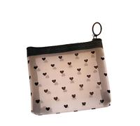 Borsa da toilette Donne Viaggia per il campeggio da toeletta per campeggio per trucco per la custodia per trucco con cerniera magazzino in maglia cosmetica a mesh trasparente (medio)