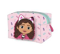 Borsa da toilette Gabby's Dollhouse - 17x10x7 cm - Rosa - Realizzata in 100% Pu - Borsa da toilette da viaggio con cerniera - Design Gabby's Dollhouse - Prodotto originale disegnato in Spagna