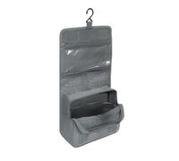 Borsa da toilette grigia da 1 pezzo, borsa da toilette pieghevole, borsa da toilette da viaggio sospesa, borsa per il trucco, borsa da toilette impermeabile multifunzionale, adatta per uomini e donne