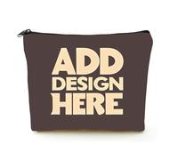 Borsa da toilette in lino beige Il tuo testo testo personalizzato collega lasciando regali, Beige, Taglia unica