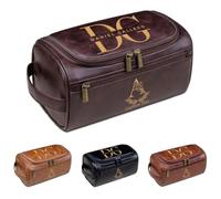 Borsa da toilette in pelle con incisione personalizzata per uomo, kit Dopp personalizzato con nome e testo, regalo per marito, papà, fidanzato, festa del papà, Natale, compleanno, testimoni dello
