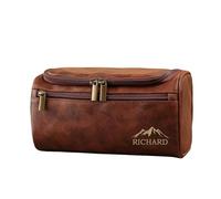 Borsa Da Toilette In Pelle Da Uomo Personalizzata, Borsa Da Toilette Da Viaggio Personalizzata, Regali For Lo Sposo, Kit Inciso, Regalo Di Natale For Lui