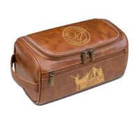 Borsa da toilette in pelle incisa per uomo, kit Dopp personalizzato con nome e iniziali, regalo per festa del papà, compleanno, testimoni dello sposo, Natale