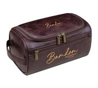 Borsa da toilette in pelle personalizzata da uomo, kit Dopp con monogramma personalizzato, kit da viaggio per fidanzato, papà, testimoni dello sposo, nonno, compleanno, Natale, festa del papà, Caff