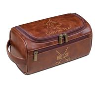 Borsa da toilette in pelle personalizzata, kit Dopp con monogramma personalizzato per uomini, regali per lo sposo di nozze, festa del papà, Natale, compleanno, kit da barba da viaggio