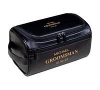 Borsa da toilette in pelle personalizzata per uomo, kit Dopp con monogramma personalizzato, sacchetto da barba da viaggio, regali per testimoni dello sposo, compleanno, Natale, festa del papà, regalo