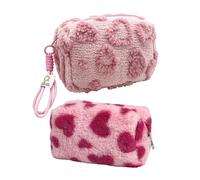 Borsa Da Toilette In Peluche Da 2 Pezzi, Portatile Con Grande Capacità E Maniglia Per Il Trasporto, Adatta Per Viaggi E Viaggi D'Affari Per Riporre Cosmetici E Prodotti Per La Cura Della Pelle.
