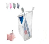 Borsa Da Toilette In Piedi-Organizer Da Viaggio Portatile E Leggero Da Appendere Con Rete EVA E Design Trasparente Resistente All'acqua,Contenitore Per Cosmetici Compatibile Con(White)