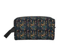 Borsa da toilette in stile cyber con stampa tigre, per uomo e donna, borsa da viaggio per cosmetici, accessori da viaggio da appendere per accessori da viaggio