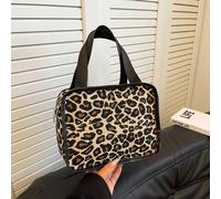 Borsa da toilette in tessuto Oxford con stampa leopardata, stile retrò Y2K Millennium, moda di lusso da designer, grande capacità, borsa per il trucco portatile, accessorio essenziale da viaggio per d