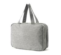 Borsa da toilette multifunzionale da appendere per donne, salvaspazio, organizer per trucchi con scomparti trasparenti, borsa da viaggio trasparente, Grigio, Taglia unica