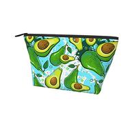 Borsa da toilette Oxford resistente all'acqua Motivo avocado, borsa per trucco di grande capacità con cerniera per ragazze Borsa cosmetica di lusso da donna